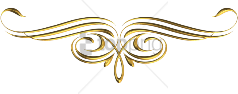 Free Png Gold Swirl Design Png Png Images Transparent - Gold Dividers Line Png Clipart (850x470), Png Download