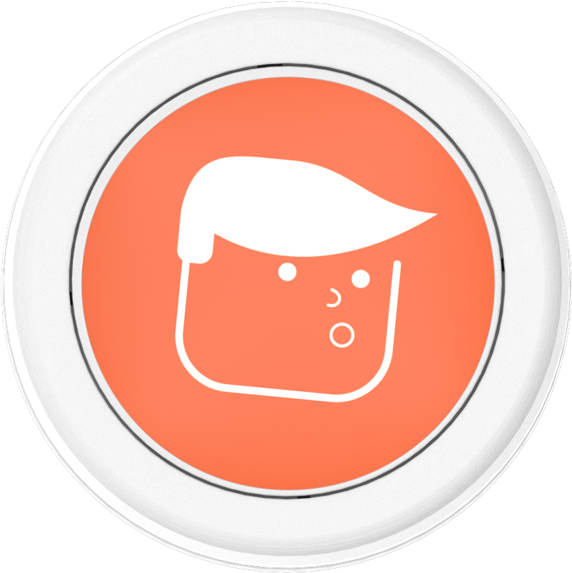 The Donald Trump Button - Cartoon Clipart (831x833), Png Download