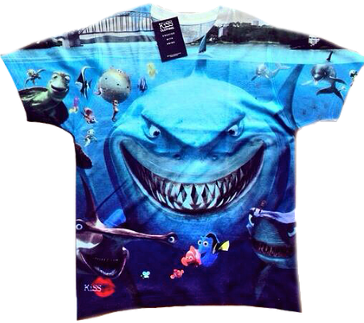 Nemo Kiss All Over T-shirt Xs - Google Images Finding Nemo Clipart (746x689), Png Download