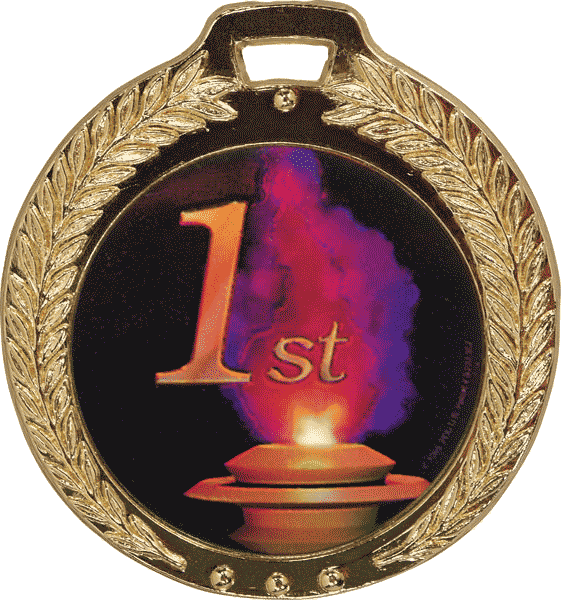 2 5/8" Wreath Insert Holder Medal - Badge Clipart (561x600), Png Download