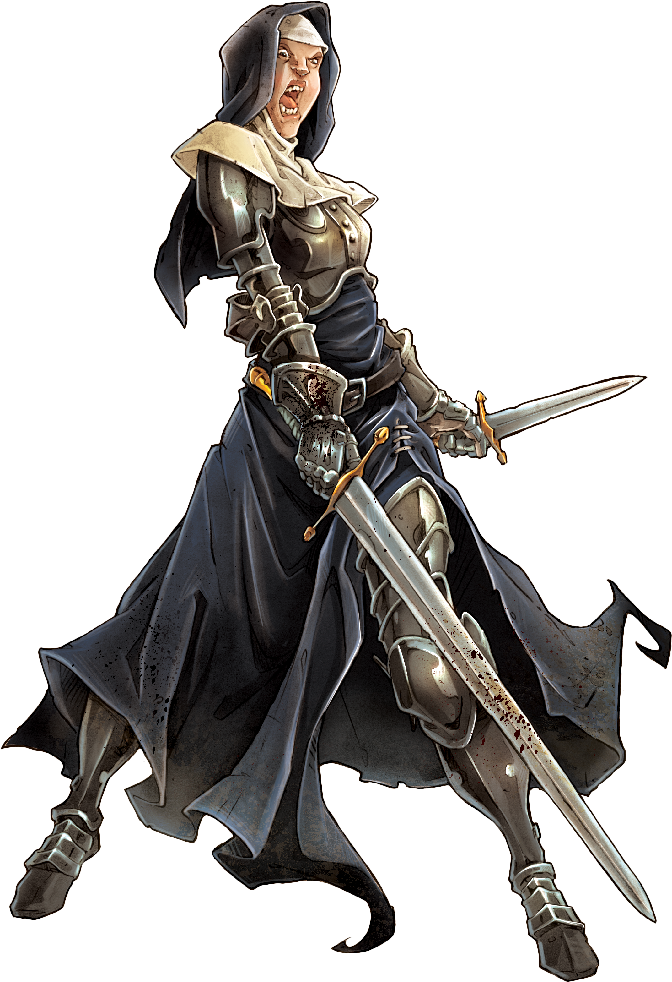 Annycharacterart - Zombicide Black Plague Nun Clipart (3484x3484), Png Download