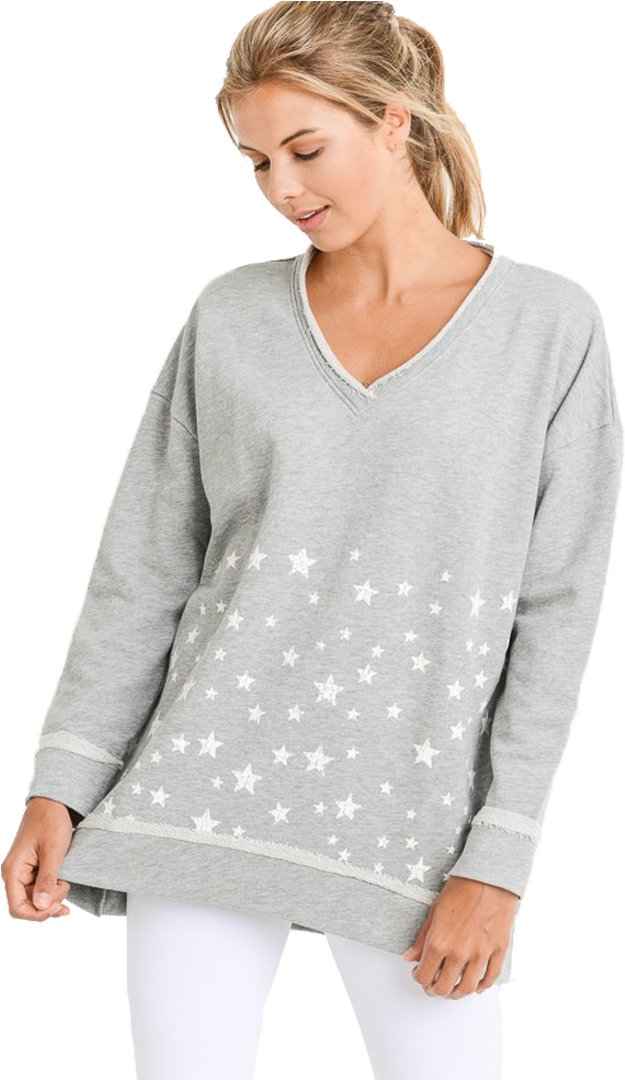 Grey Star Sweatshirt - Photo Shoot Clipart (800x1080), Png Download