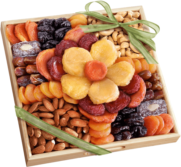 Golden State Fruit Flora Dried Fruit And Nut Gift Tray - صور ياميش رمضان Clipart (595x551), Png Download