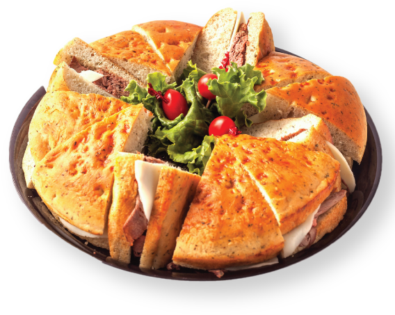 Beef Focaccia Sandwich Tray - Dish Clipart (570x570), Png Download
