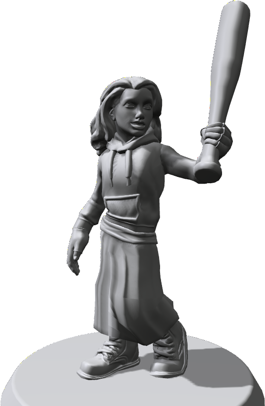 Loli With A Baseball Bat - Figurine Clipart (1290x903), Png Download