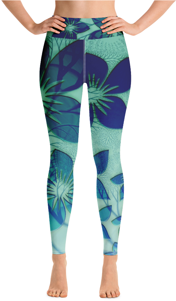 Flower Print Yoga Leggings - Leggings Clipart (1000x1000), Png Download