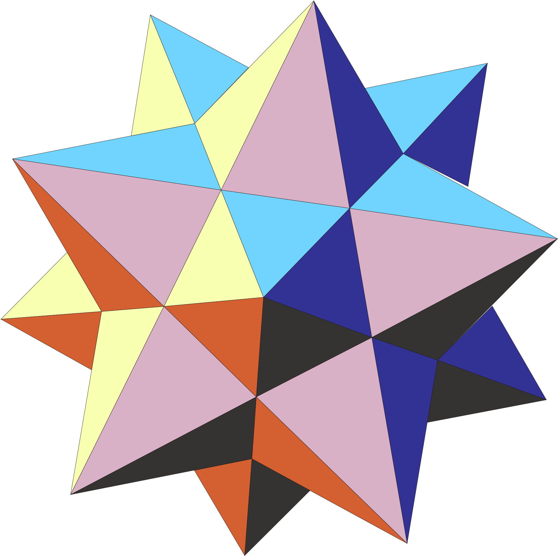 Captions - First Stellation Of Dodecahedron Clipart (2000x2000), Png Download