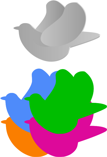 5 Palomas - Palomas Animadas De Colores Clipart (566x800), Png Download