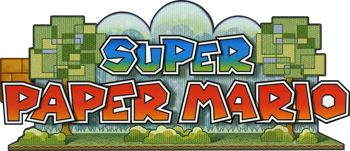 Super Paper Mario - Super Paper Mario Title Clipart (1200x518), Png Download