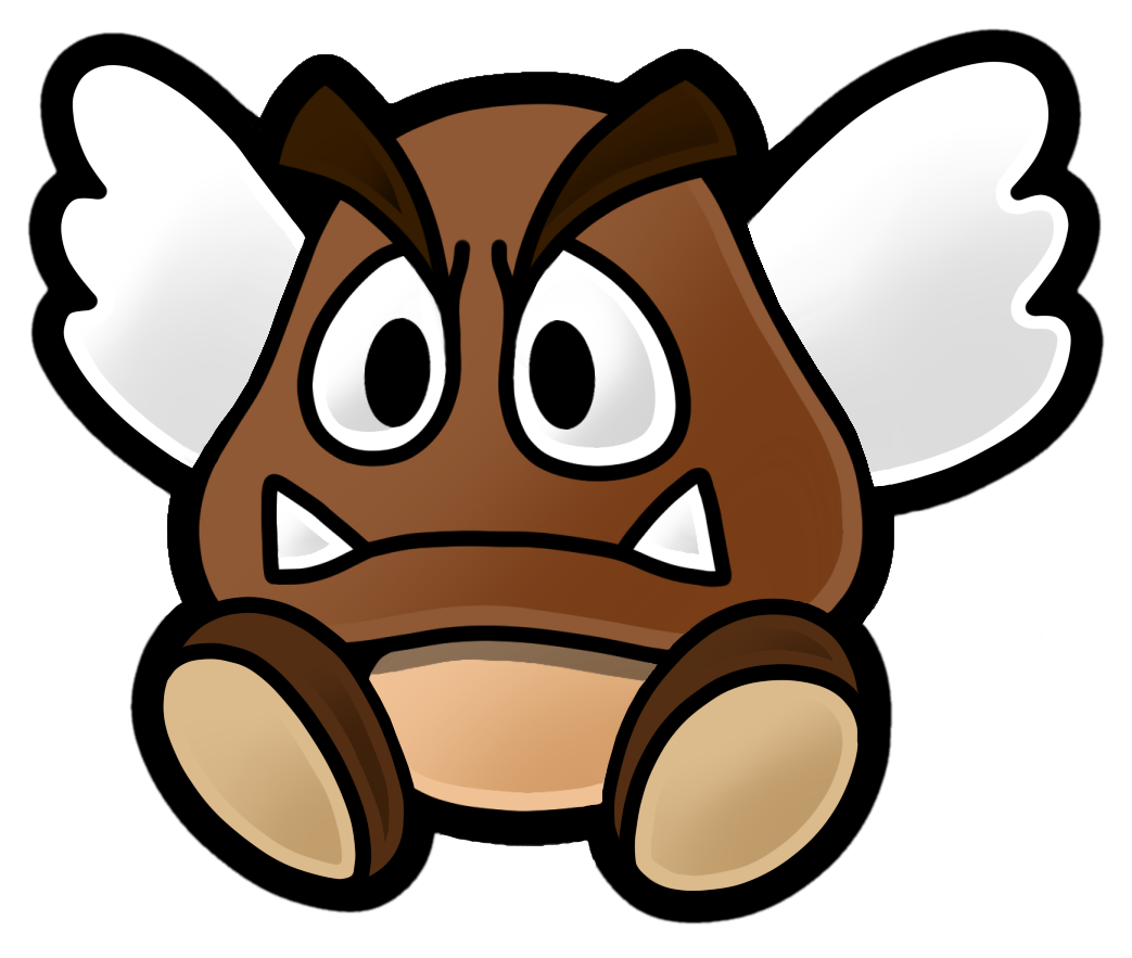 Super Paper Mario Paragoomba , Png Download - Paper Mario Color Splash Enemies Clipart (1043x883), Png Download