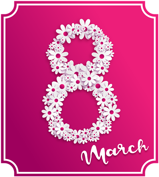 Flowers March 8 Symbol Composition Congratulation - International Women's Day Clipart (655x720), Png Download