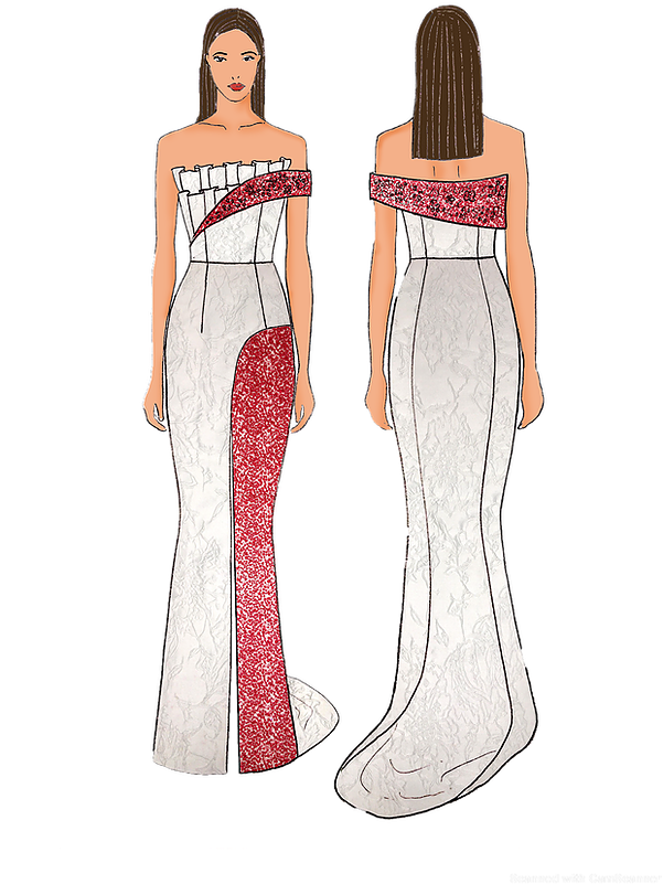 Miss Universe Final Illustration - Gown Clipart (600x849), Png Download