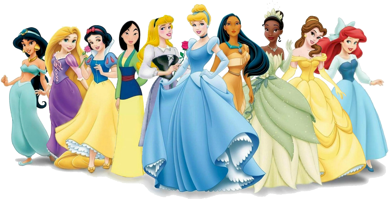 Belle Vector Princess Disney Silhouette Printable - All Disney Princesses 2019 Clipart (1296x655), Png Download