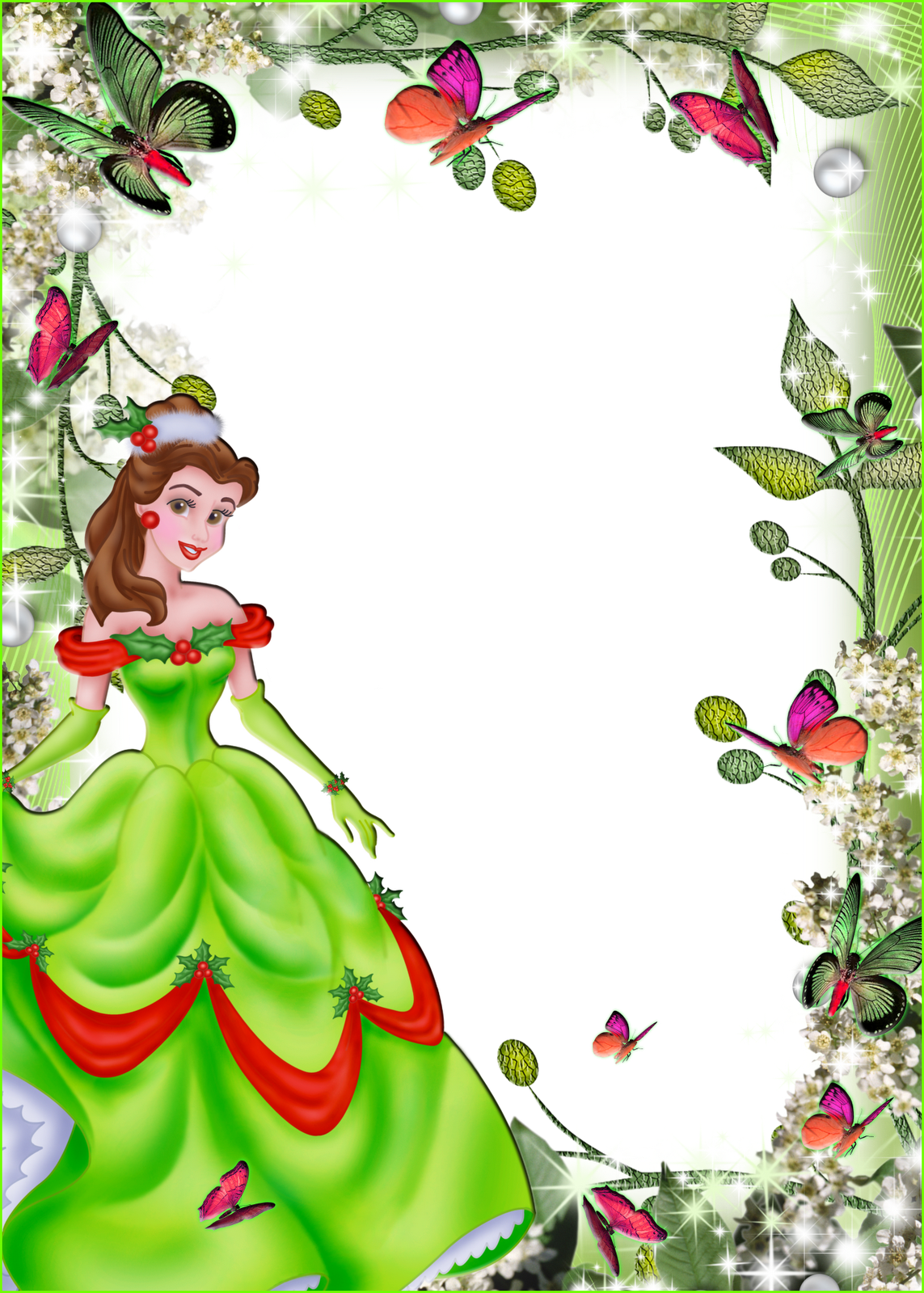 Disney Princess Belle Christmas Clipart (1143x1600), Png Download