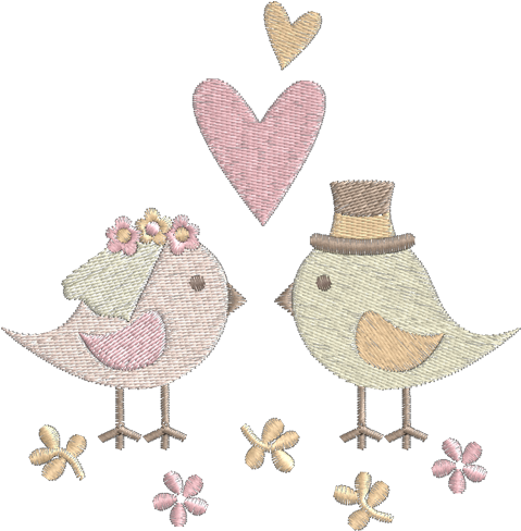 Casal De Passarinhos - Cartoon Clipart (600x600), Png Download
