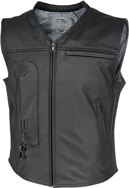 Helite Leather Airbag Vest Clipart (613x700), Png Download