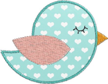 Aplique Passarinho - Circle Clipart (600x600), Png Download