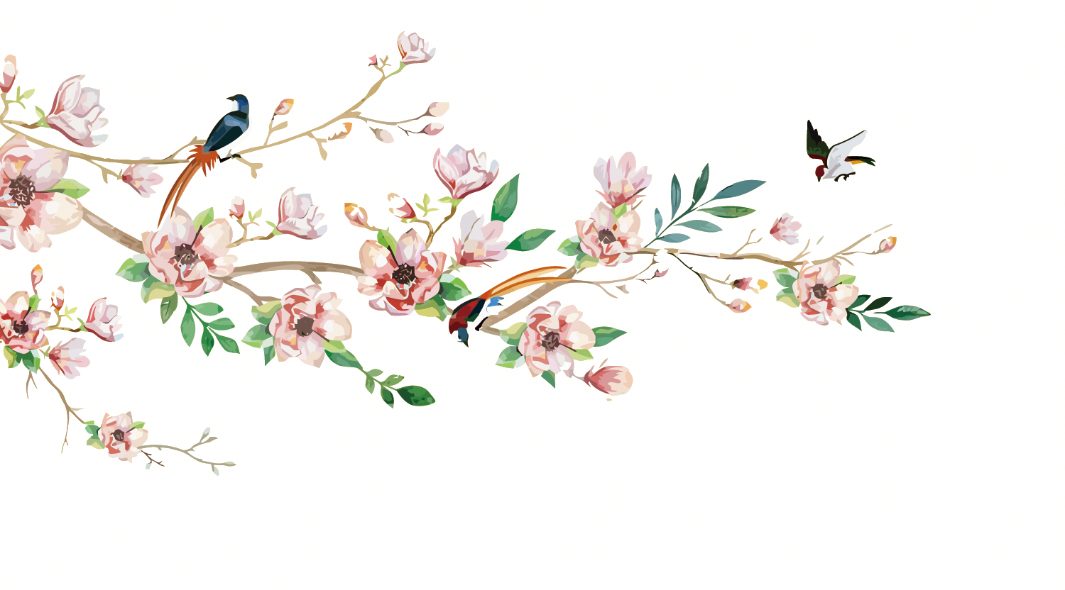 Você Sabe Quando Encontra Um Mau Amor - Flower Illustration Branch Png Clipart (1500x832), Png Download