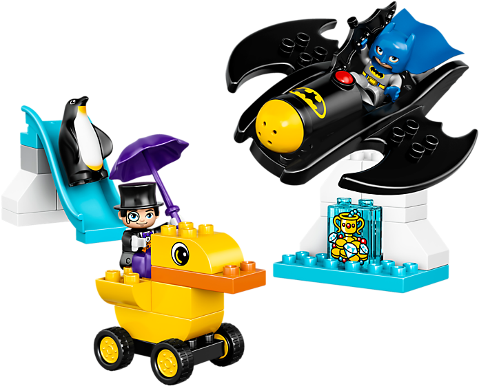 Batman And Penguin Duplo , Png Download - Lego Duplo 10823 Batwing Adventure Clipart (695x561), Png Download