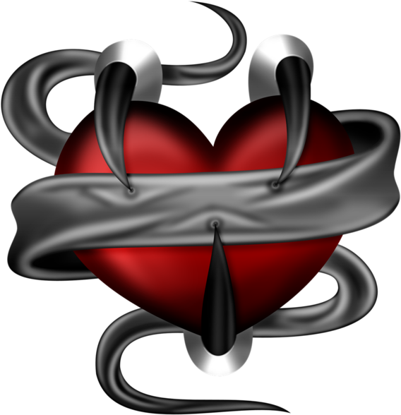 Tubes Coeurs Heart Tat, Dead Inside, Inside Me, Redneck - Clawed Heart Clipart (600x634), Png Download