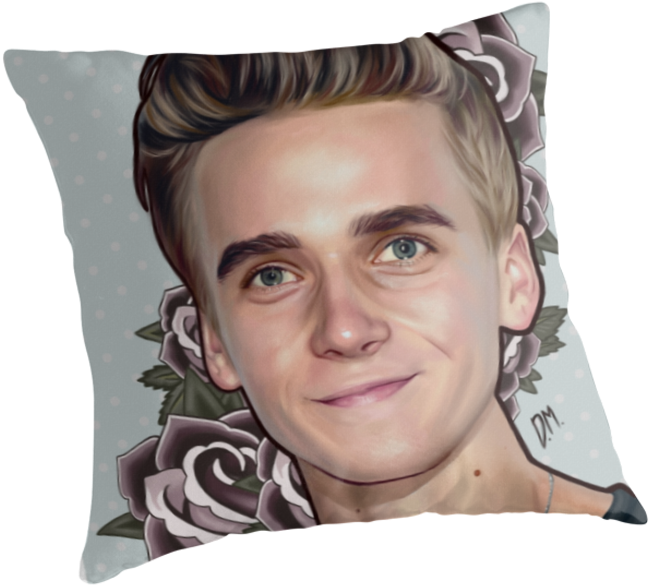 Joe Sugg 'flowers' By Draconamalfoy - Throw Pillow Clipart (875x875), Png Download