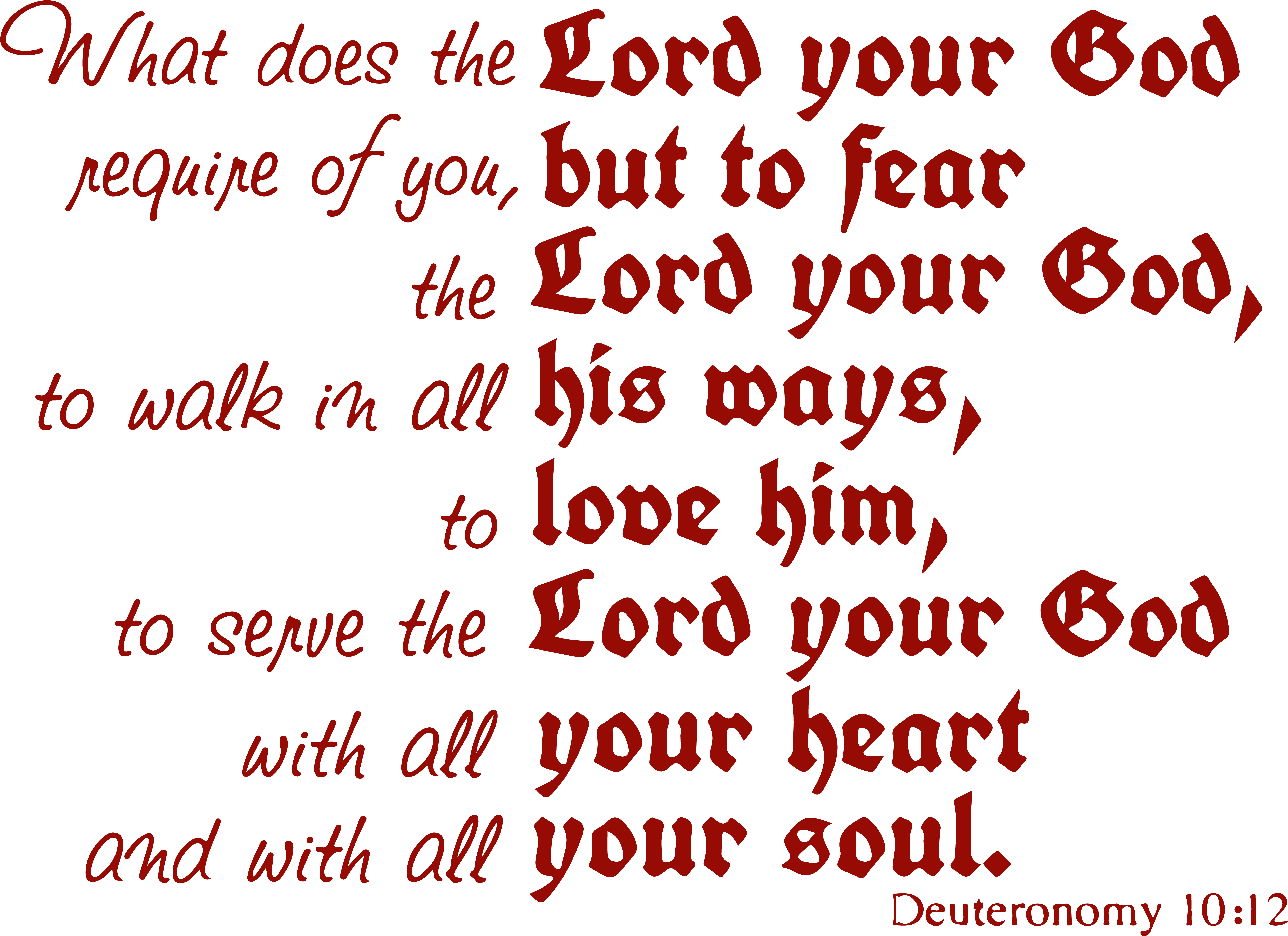 12 What Does The Lord Your Godâ€¦ Vinyl Decal Sticker - Carmine Clipart (6600x4863), Png Download