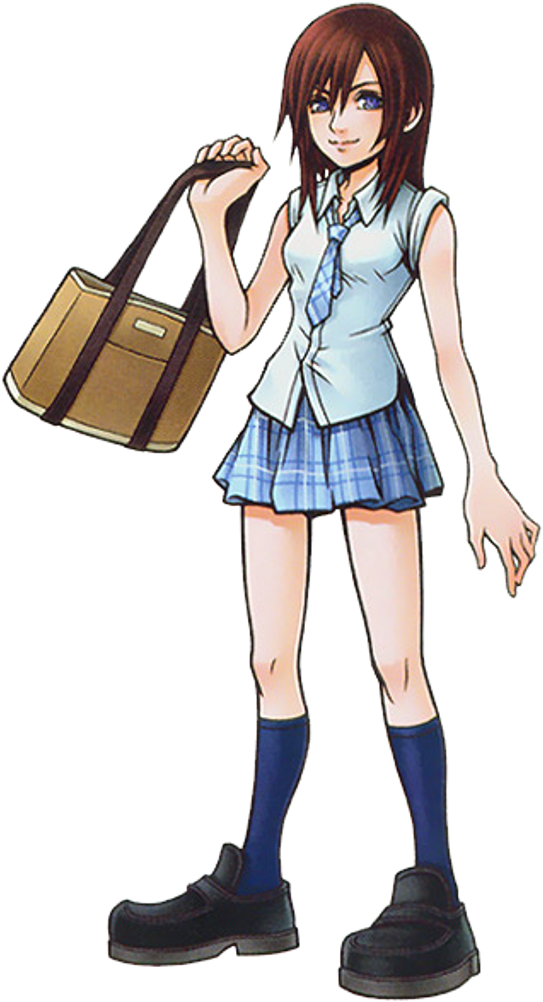 Kairi Wearing School Uniform - Kingdom Hearts Kairi School Clipart (563x1024), Png Download