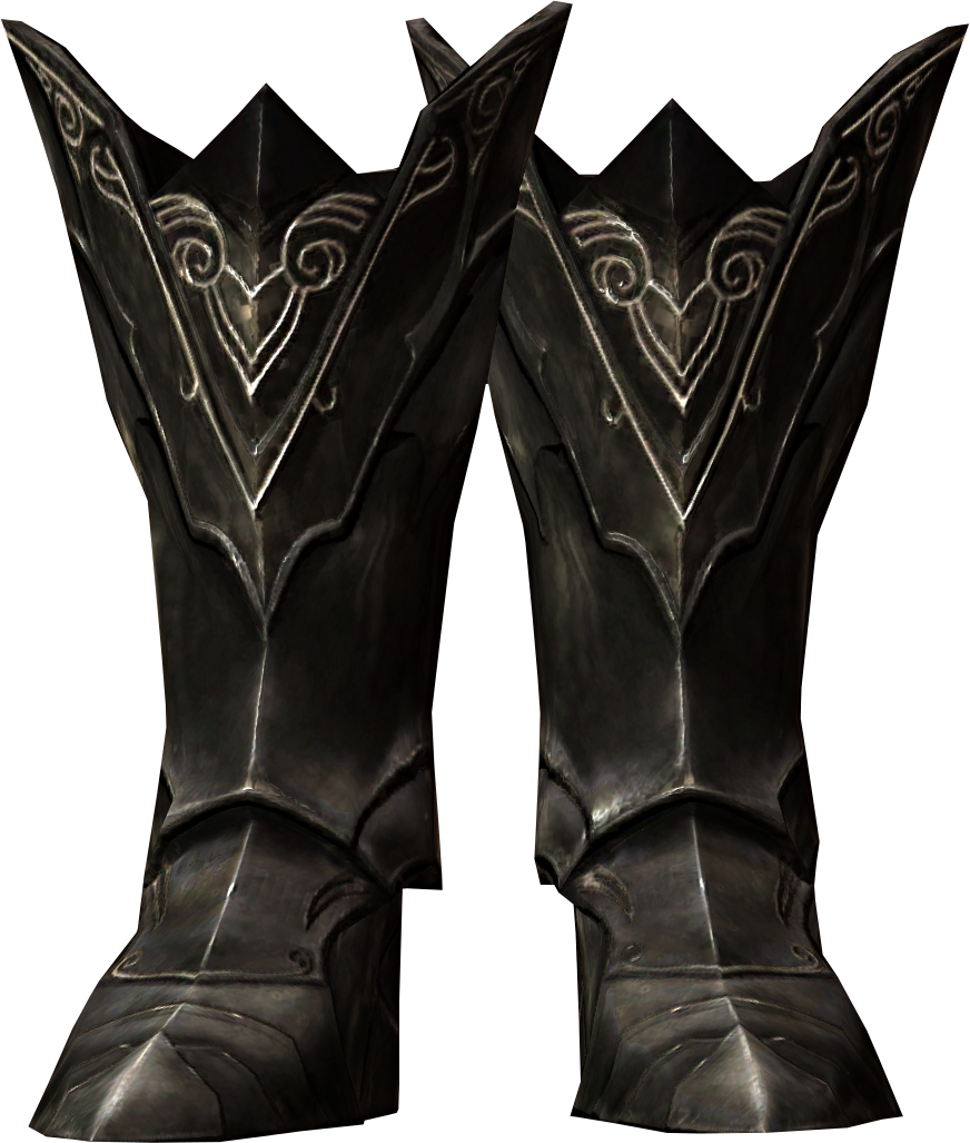 Skyrim Ebony Armor Boots - Skyrim Ebony Boots Clipart (872x1027), Png Download