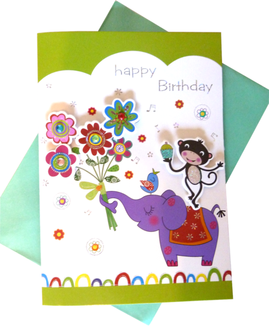 607 Single Birthday Card - Paper Clipart (527x640), Png Download