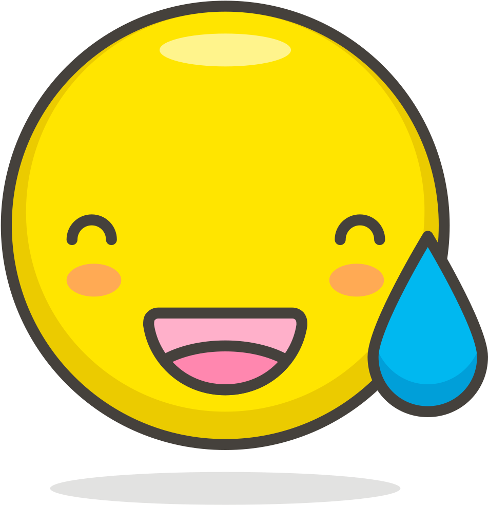007 Grinning Face With Sweat - Relieved Png Clipart (1024x1024), Png Download