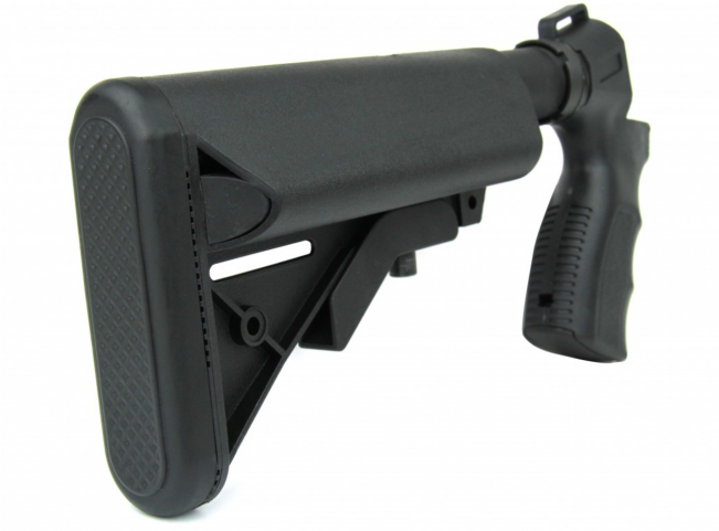 Tacfire Mossberg 500 Pistol Grip Stock Kit With Battery - Assault Rifle Clipart (650x650), Png Download