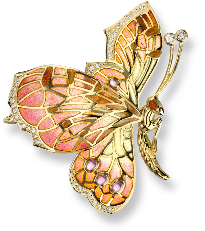Stock - Gold Butterfly Necklace With Diamonds Clipart (800x800), Png Download