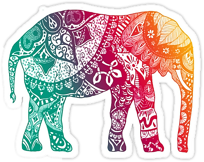 #elephant #colorful #tumblr #freetoedit - Elephant Laptop Sticker Clipart (710x566), Png Download