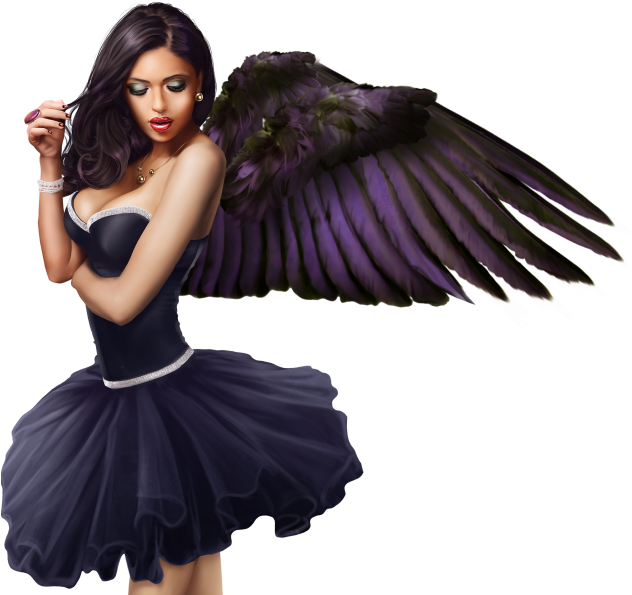 Black Angel 6 - Illustration Clipart (640x640), Png Download