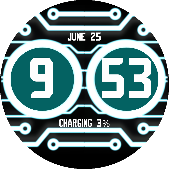 Tron 360 Watch Face Preview Clipart (700x700), Png Download