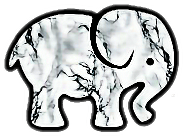 #cute #kawaii #aesthetic #pastel #elephant #sticker - Elephants Clipart Black And White - Png Download (398x358), Png Download