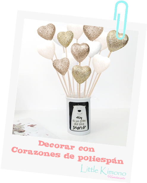 Corazones De Poliespán Y Purpurina - Decorar Corazones De Poliespan Clipart (630x626), Png Download