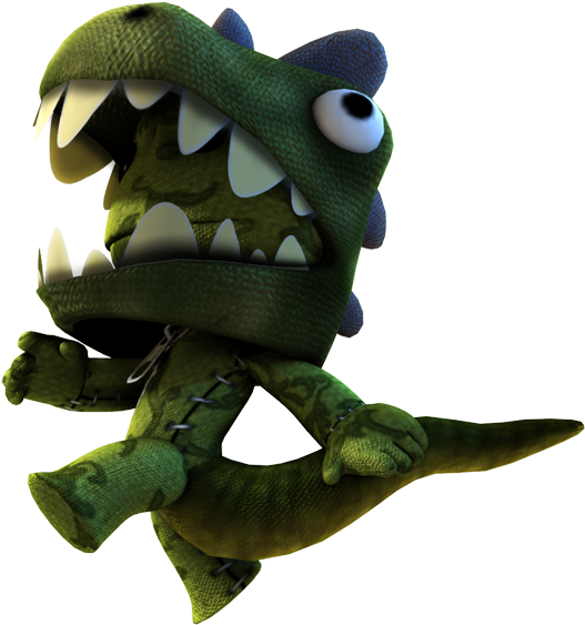 The Correct Answer Will Win A Littlebigplanet Cap For - Sackboy Dinosaur Clipart (605x600), Png Download