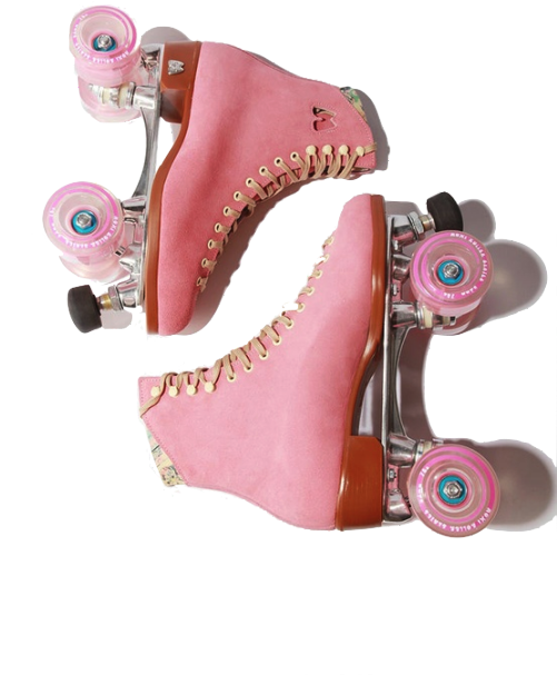 Myedits Pink Transparent Rollerskates Transparency - Vintage Pink Roller Skates Clipart (500x750), Png Download