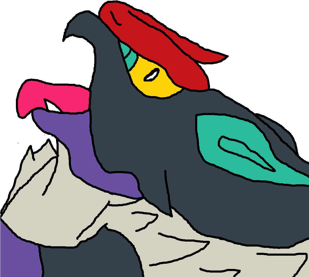 Noivern Mouth Open - Cartoon Clipart (1185x1136), Png Download