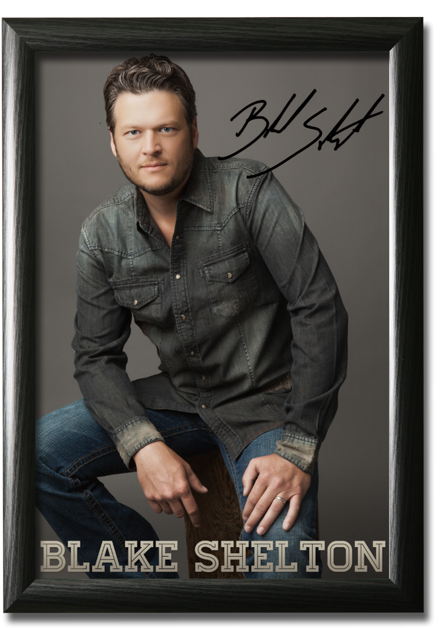 Autographed And Framed Blake Shelton Poster - Poster Clipart (951x1265), Png Download