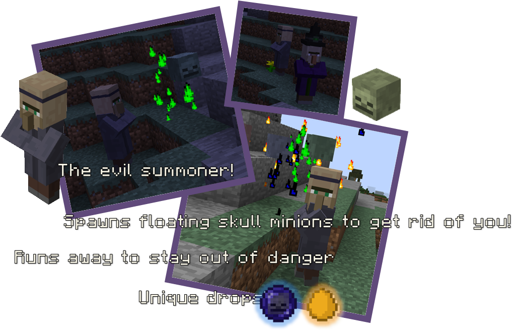 Primitive Mobs Mod Features - Minecraft Primitive Mobs Mod Summoner Clipart (1089x664), Png Download