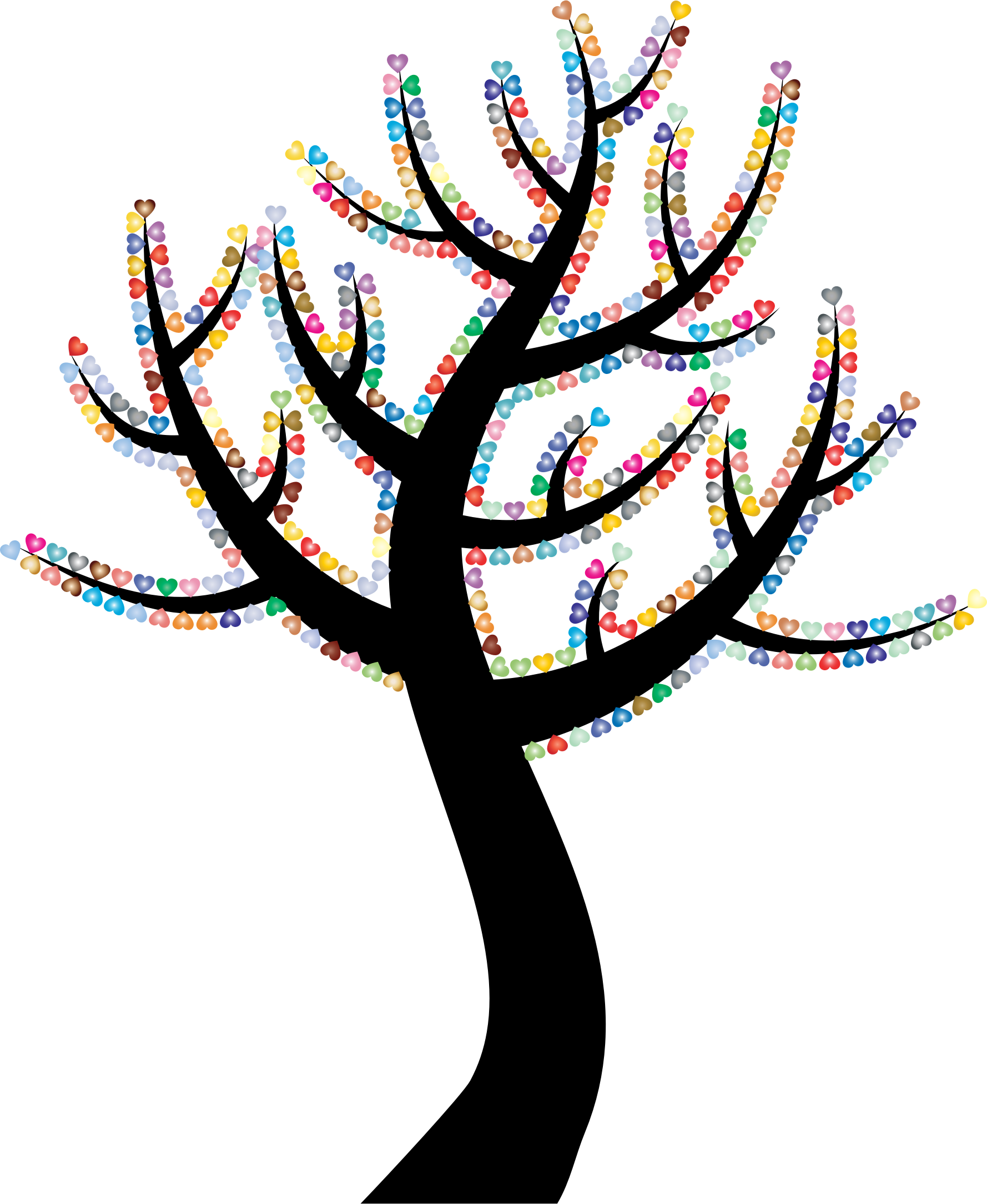 This Free Icons Png Design Of Colorful Valentine Hearts - Musical Tree Clipart Transparent Png (1778x2170), Png Download