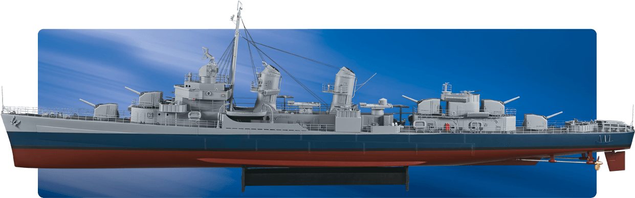 72 Us Fletcher Class Destroyer Arr - High Endurance Cutter Clipart (1260x404), Png Download