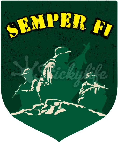 Semper Fi Marines Custom Crest Car Magnet - Illustration Clipart (940x587), Png Download