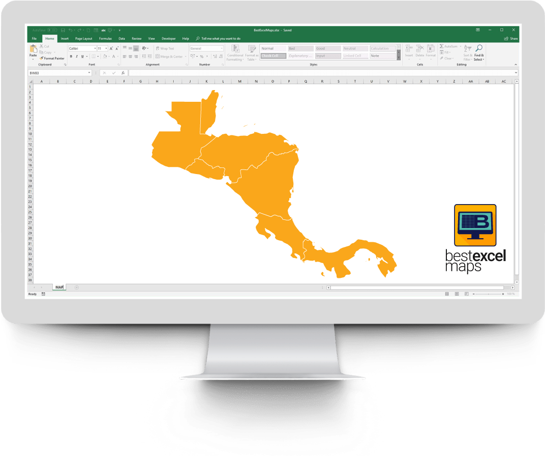 Central America Choropleth Map In Excel - Caribbean Islands Vector Free Clipart (1196x987), Png Download