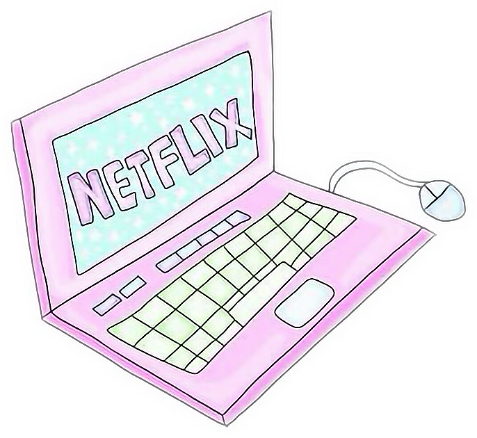 Pink Green Blue - Netflix On Laptop Png Clipart (686x630), Png Download