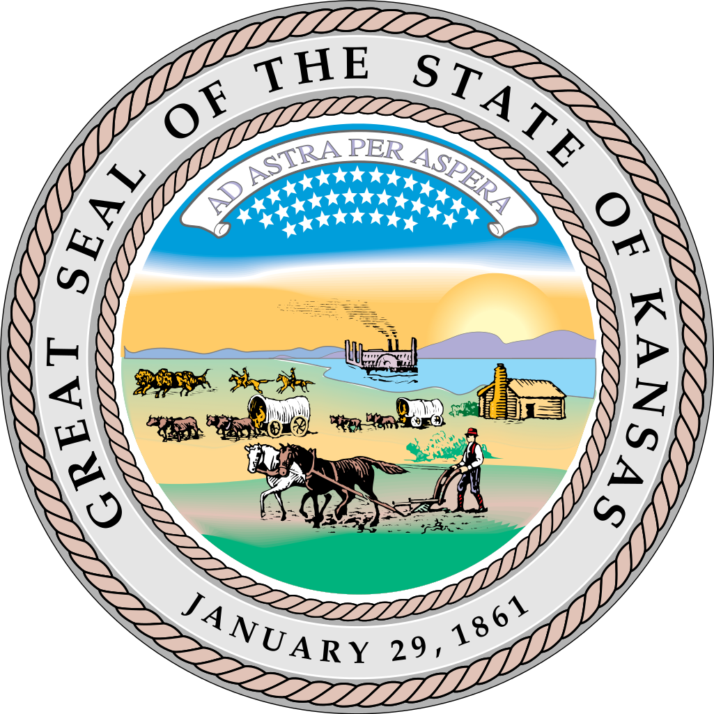 File - Kansas-stateseal - Svg - Official State Seal Of Kansas Clipart (1025x1024), Png Download