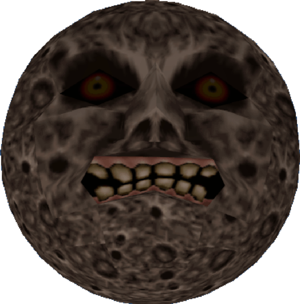 Scary Moon - Majora's Mask 4 Hours Remain Clipart (593x600), Png Download