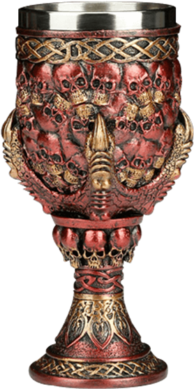 Red Skulls Dragon Claw Goblet - Antique Clipart (555x555), Png Download